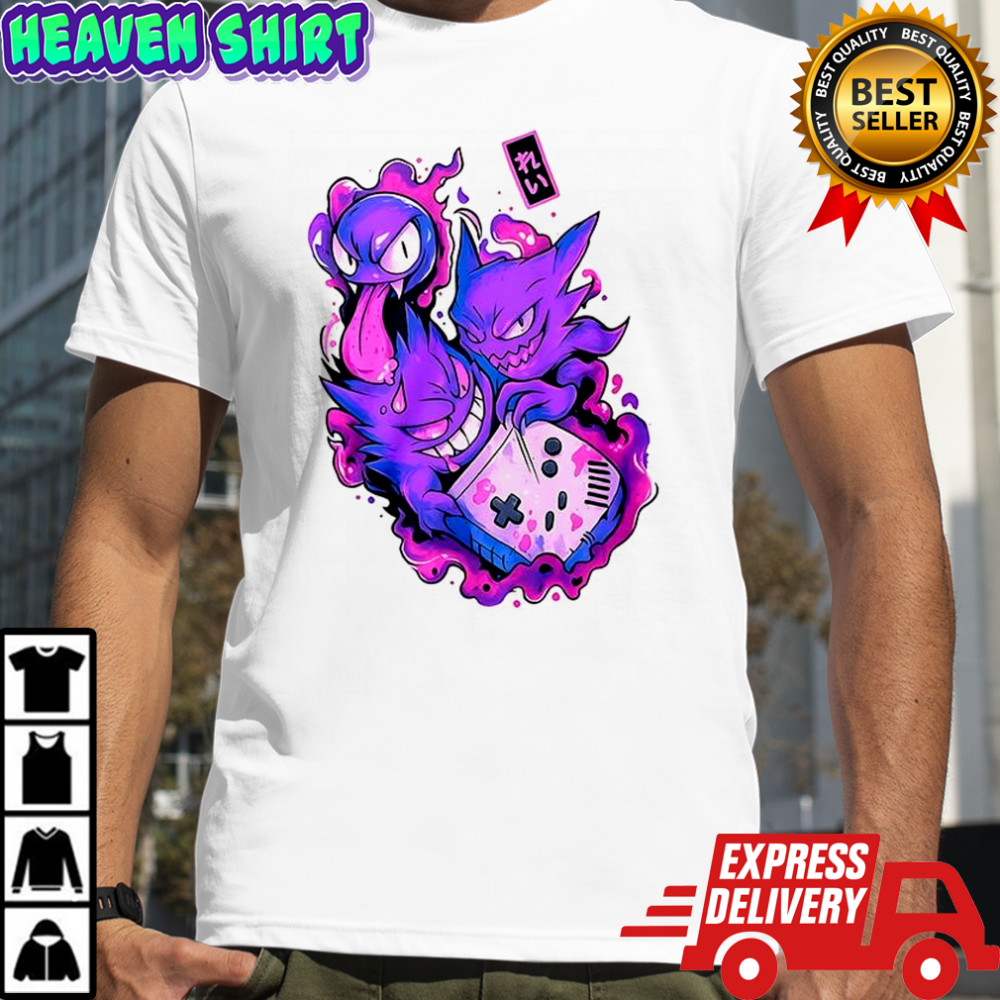 Pokemon Game Console Gastly Haunter Gengar shirt