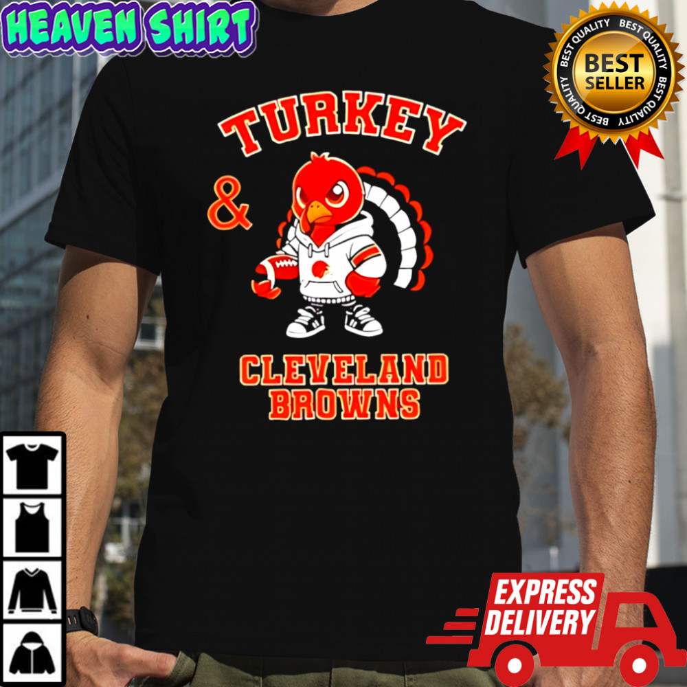 Premium Turkey and Cleveland Browns Football NFL Happy Thanksgiving shirt