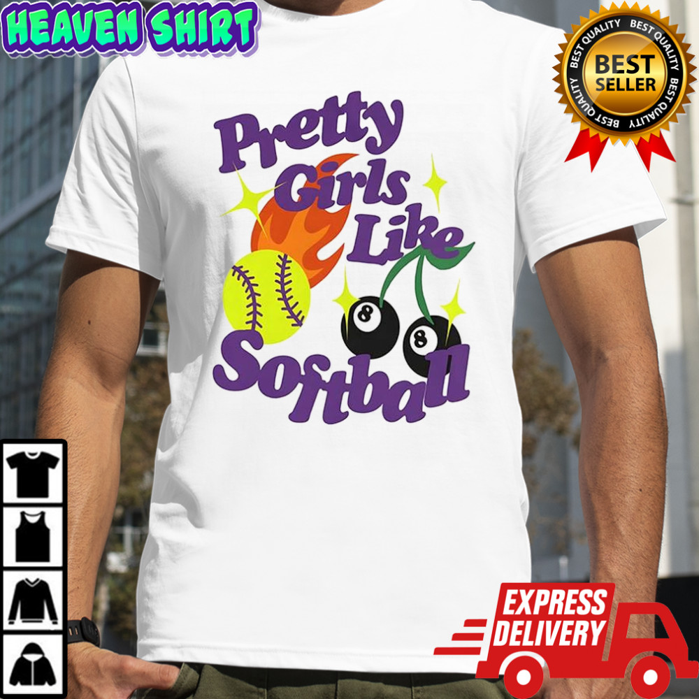 Pretty girls like softball tennis shirt