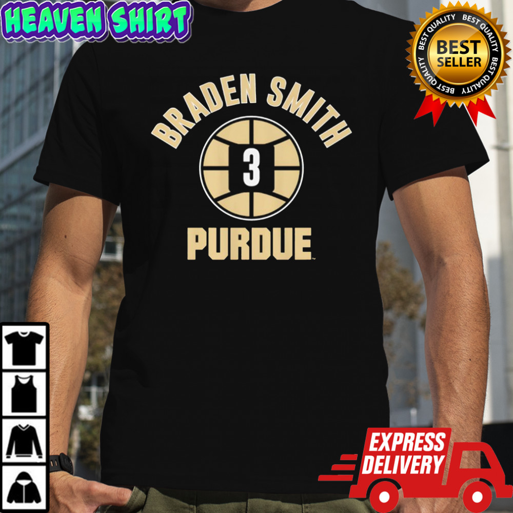 Purdue Basketball Braden Smith Name Number Ball shirt