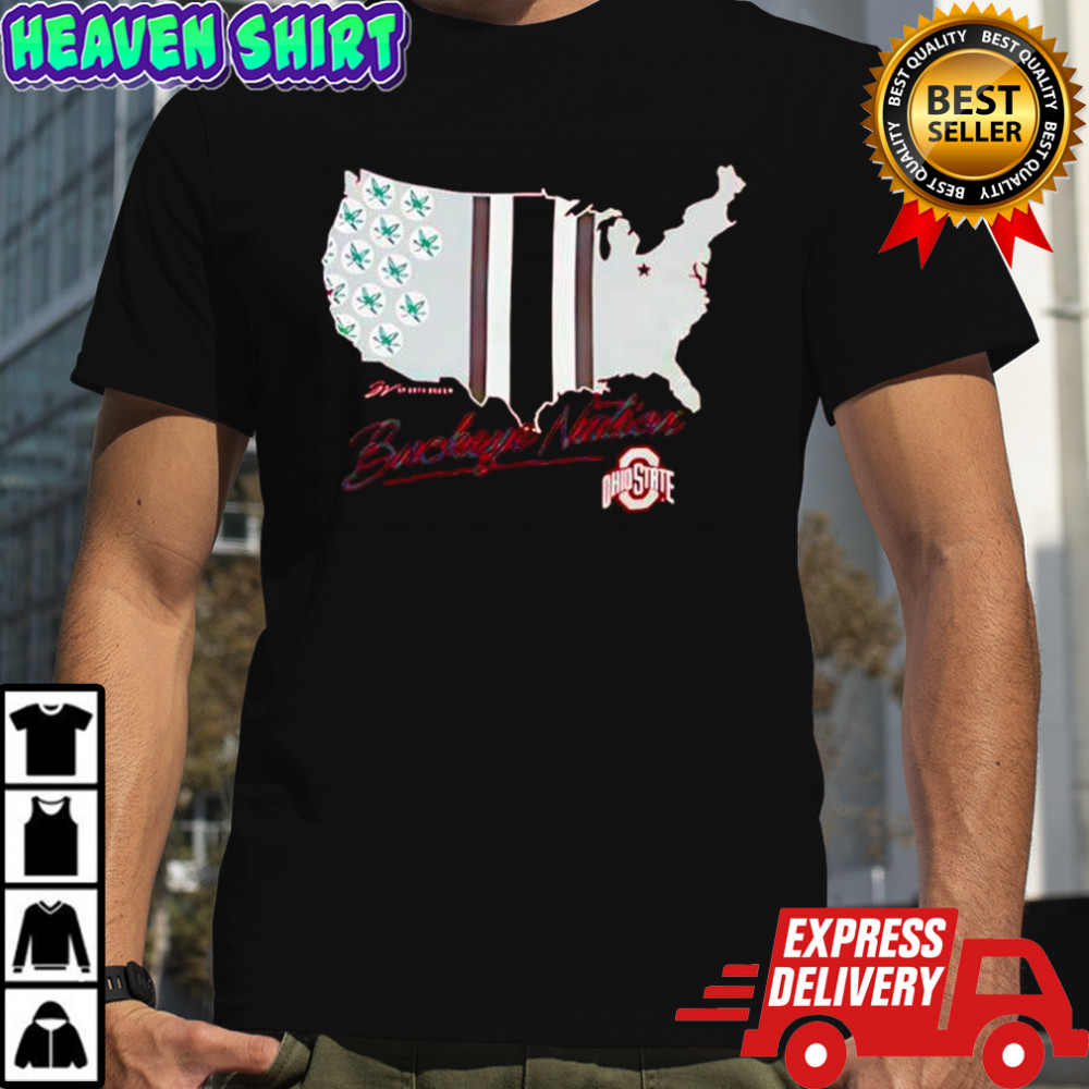 Red Ohio State Buckeye Nation shirt
