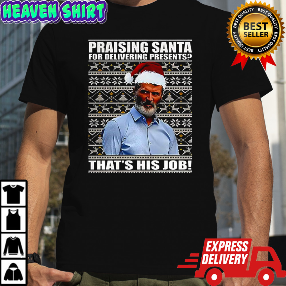 Roy Keane Praising Santa Jumper Ugly Christmas shirt