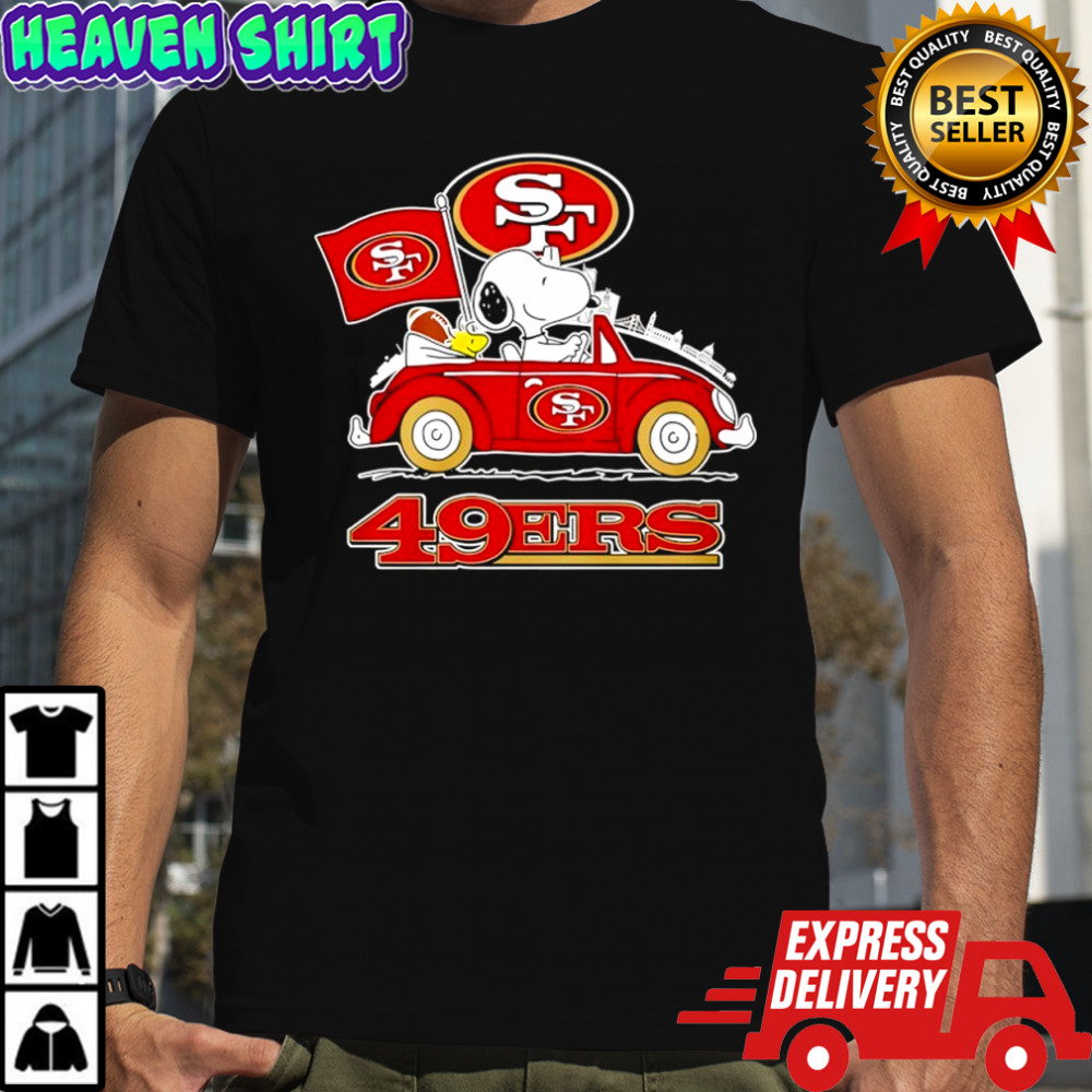 San Francisco 49ers x Snoopy and Woodstock drive car shirt