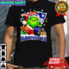 Santa Christmas Grinch New England Patriots holding helmet football shirt