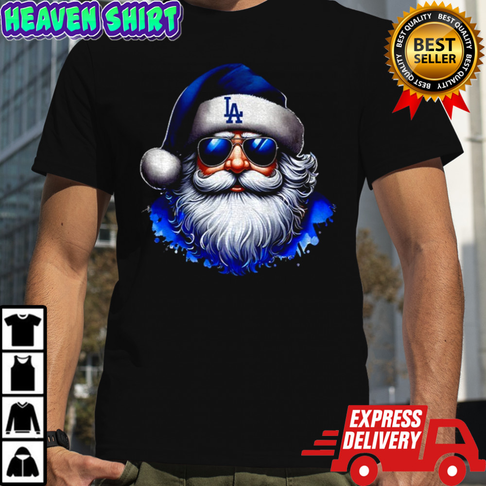 Santa Claus big face Los Angeles Dodgers MLB Baseball Christmas 2025 shirt