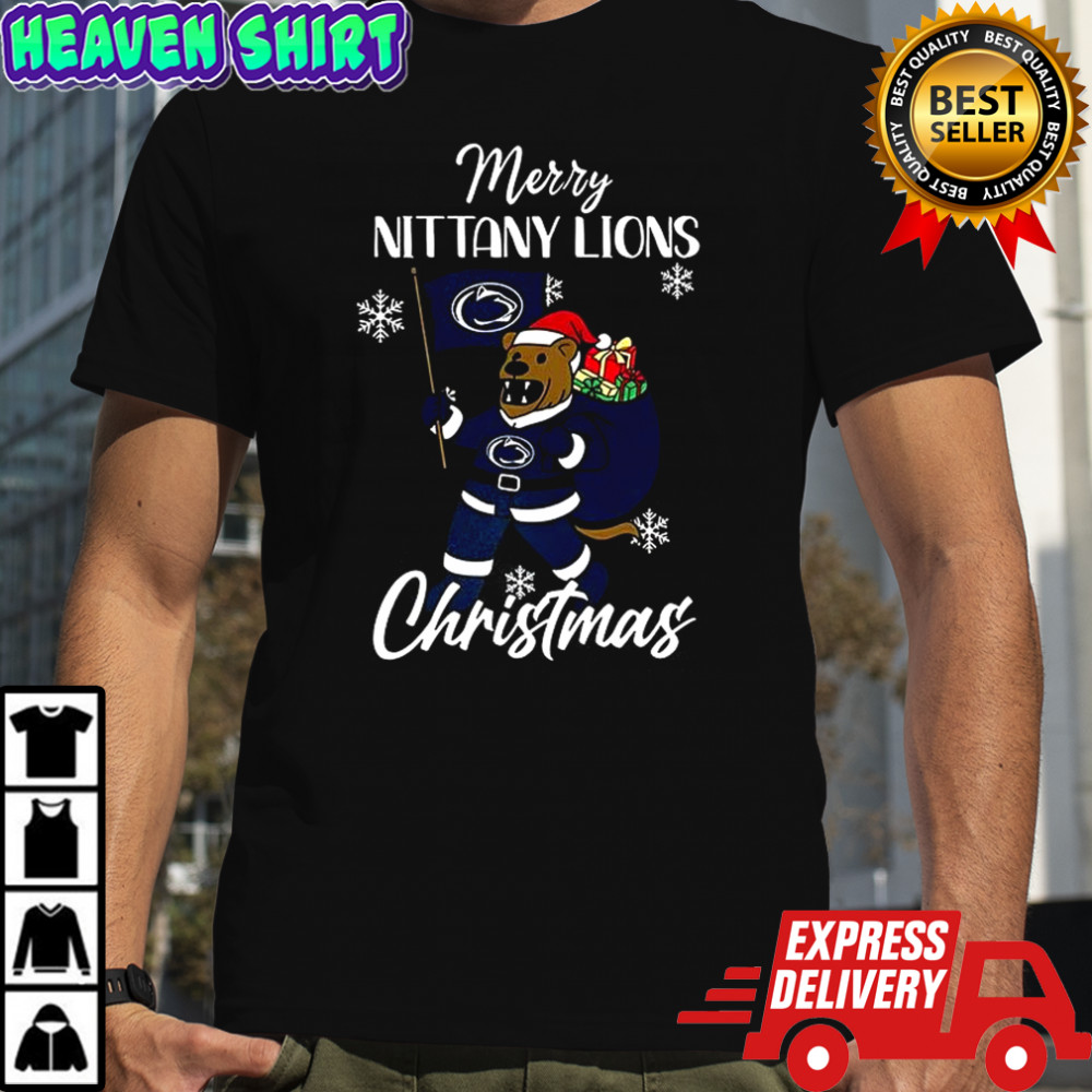 Santa Merry Penn State Nittany Lions mascot Merry Christmas 2025 shirt