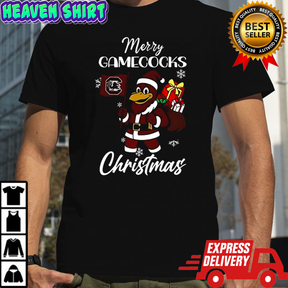 Santa Merry South Carolina Gamecocks mascot Merry Christmas 2025 shirt