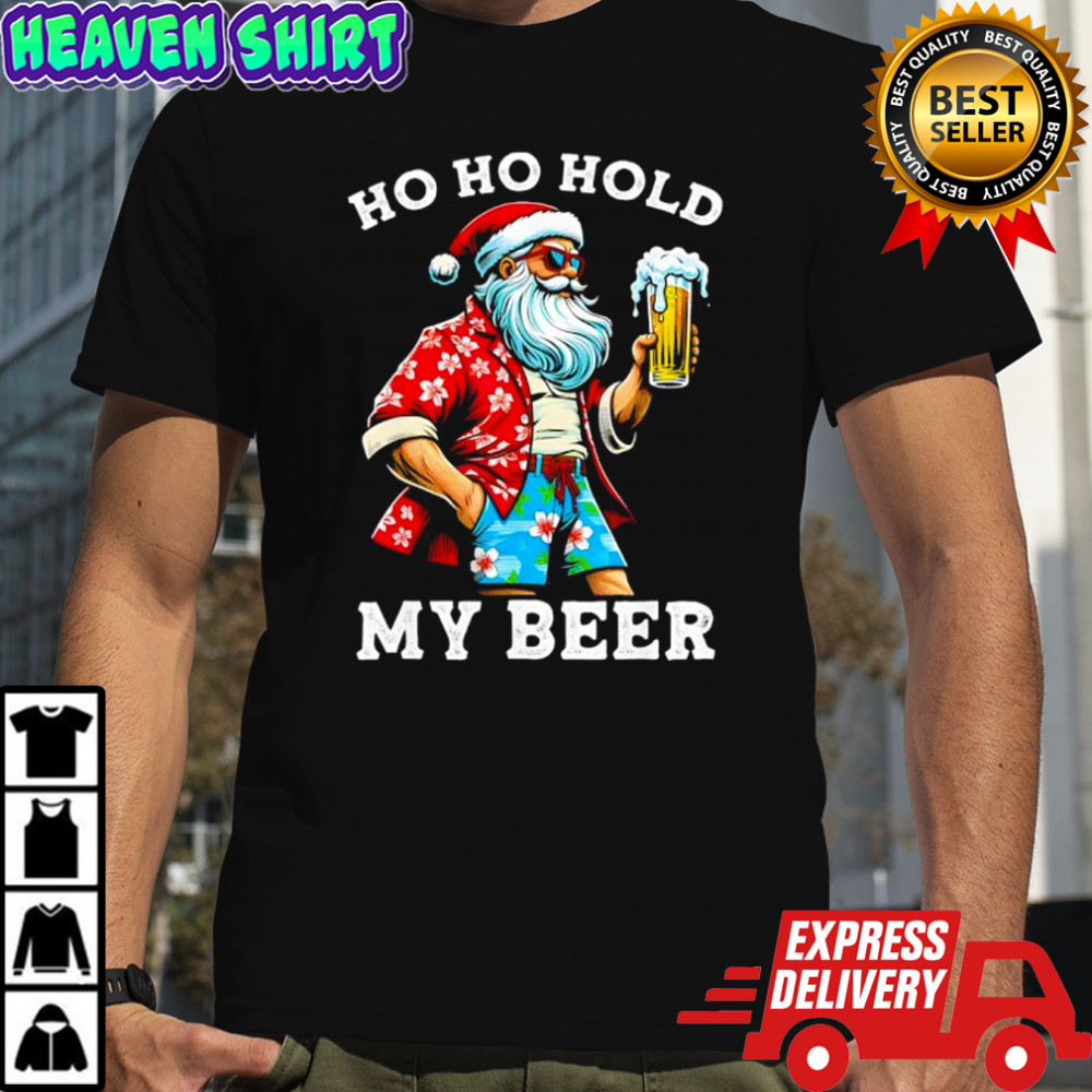 Santa With Sunglasses and Beer Christmas shirt