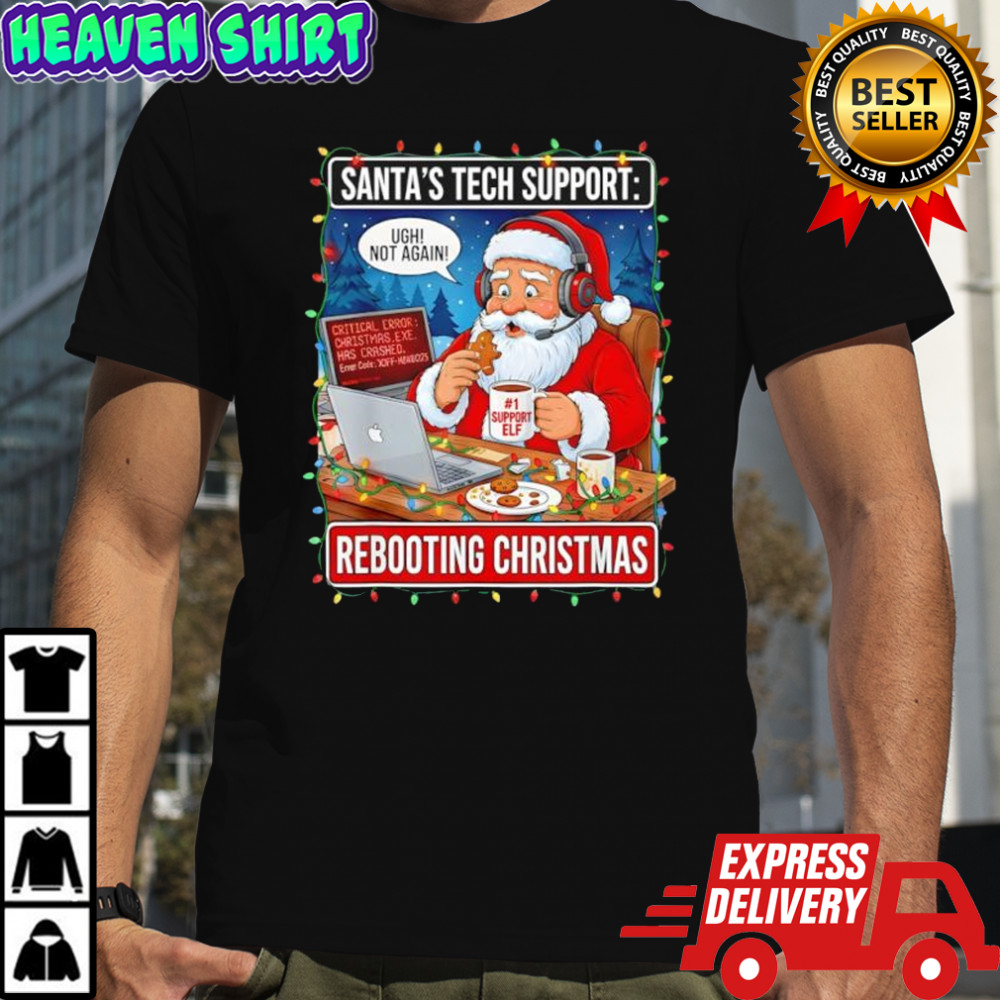 Santa’s Tech Support Rebooting Christmas Funny shirt