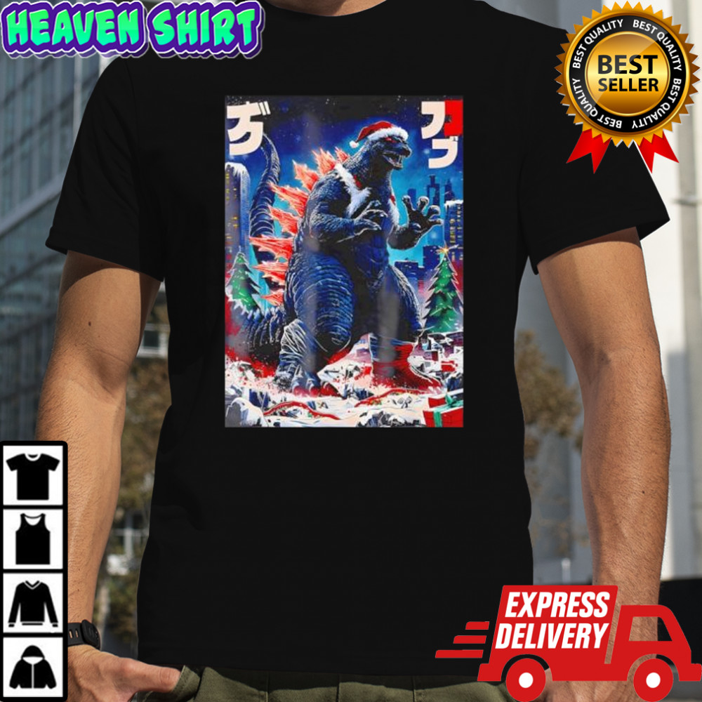 Santazilla Japanese Monster Kaiju Dinosaur Christmas shirt