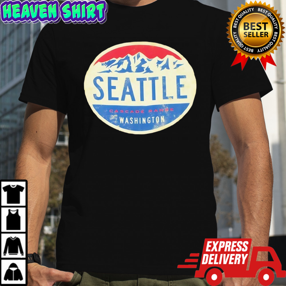 Seattle Cascade Range Washington mountains mustard shirt