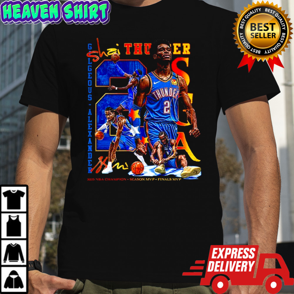 Shai Gilgeous-Alexander Oklahoma City Thunder NBA Champion Season MVP Finals MVP Basketball graphic shirt
