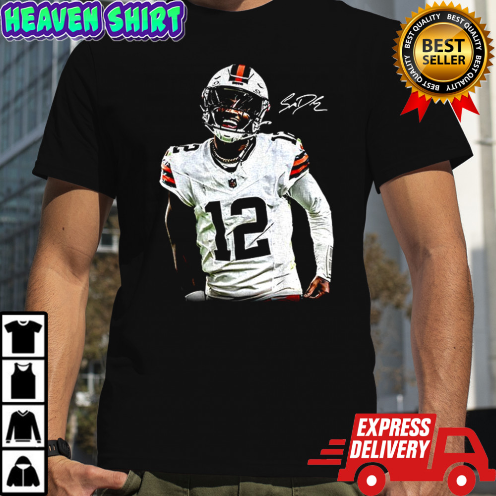 Shedeur Sanders The Debut 12 Cleveland Browns NFL Football signature shirt