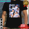 Shohei Ohtani in a Los Angeles Dodgers players graphic shirt