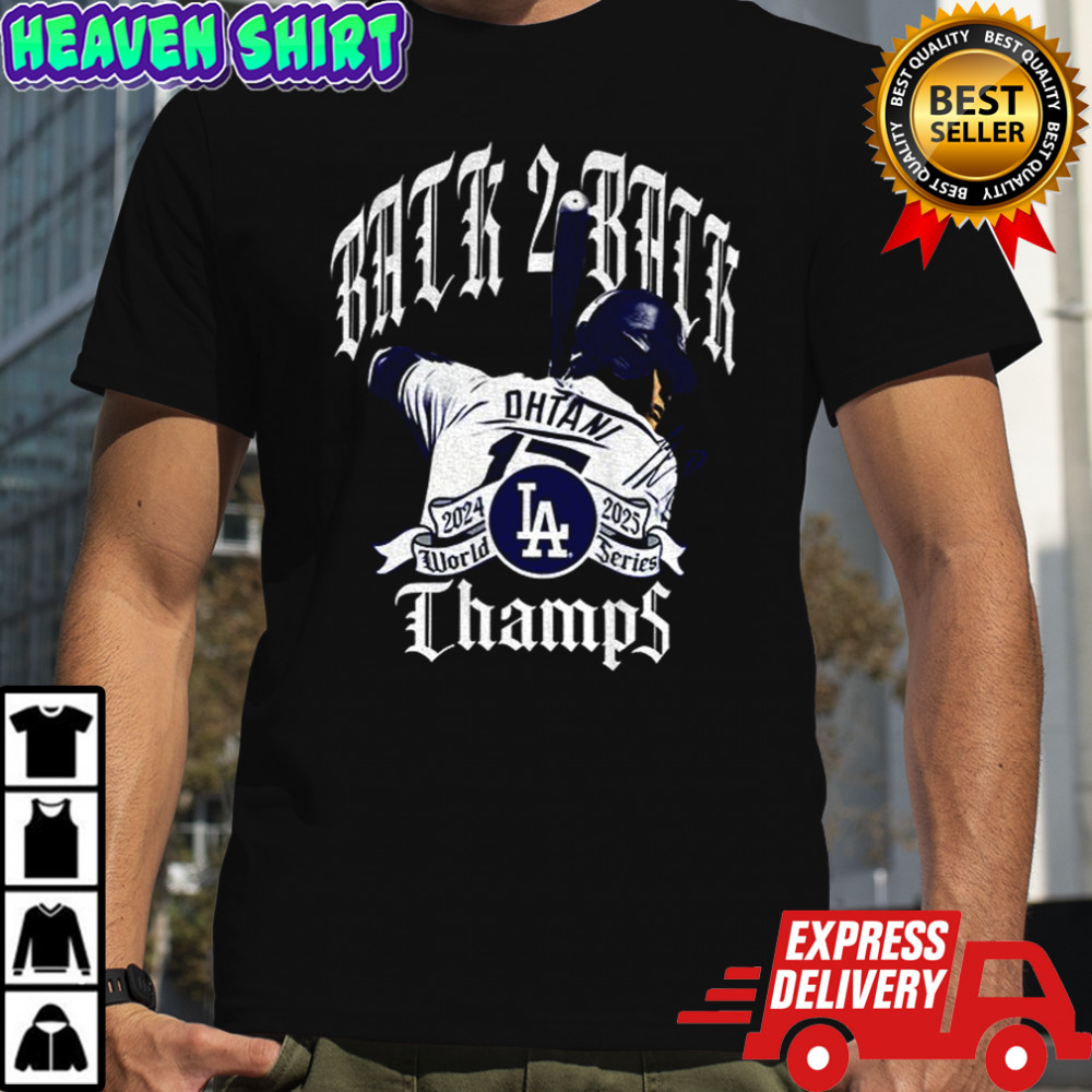 Shohei Ohtani Los Angeles Dodgers New Era Back-to-Back World Series Champions shirt