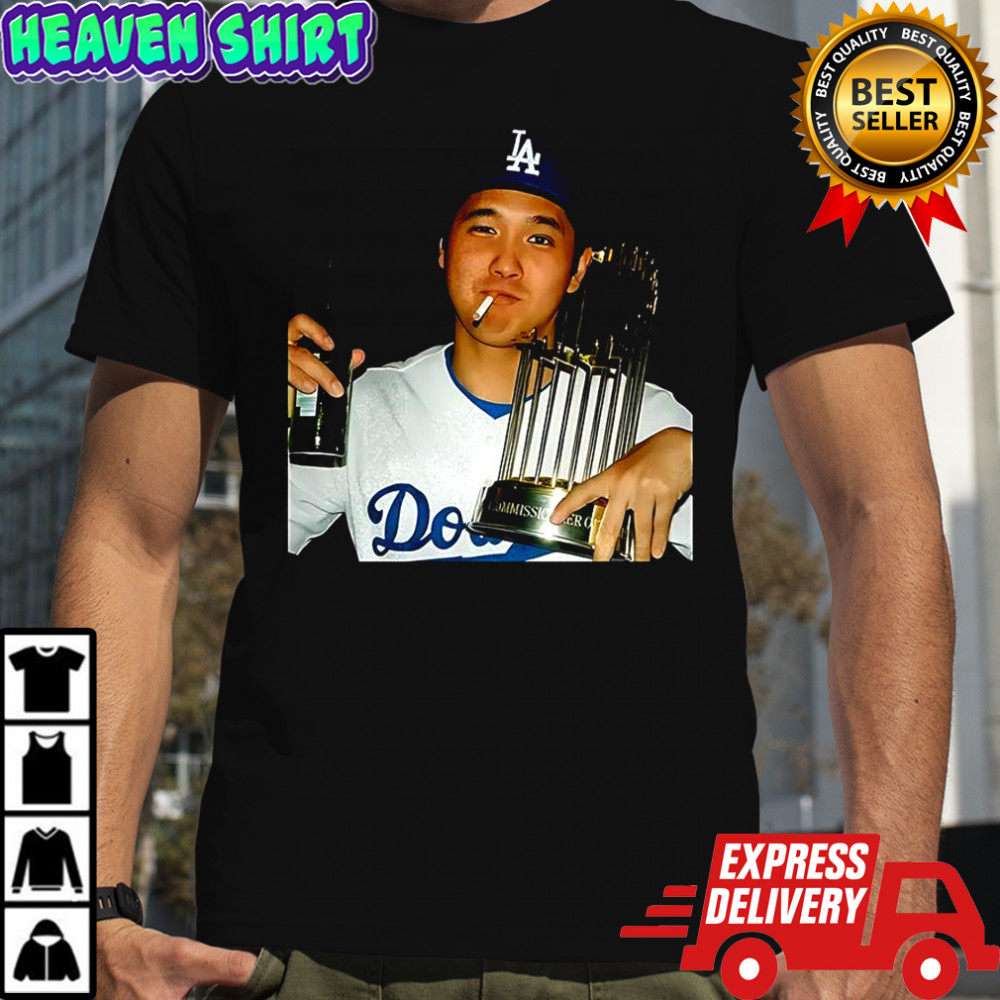 Shohei Ohtani Los Angeles Dodgers World Series Champions 2025 celebration smoking shirt