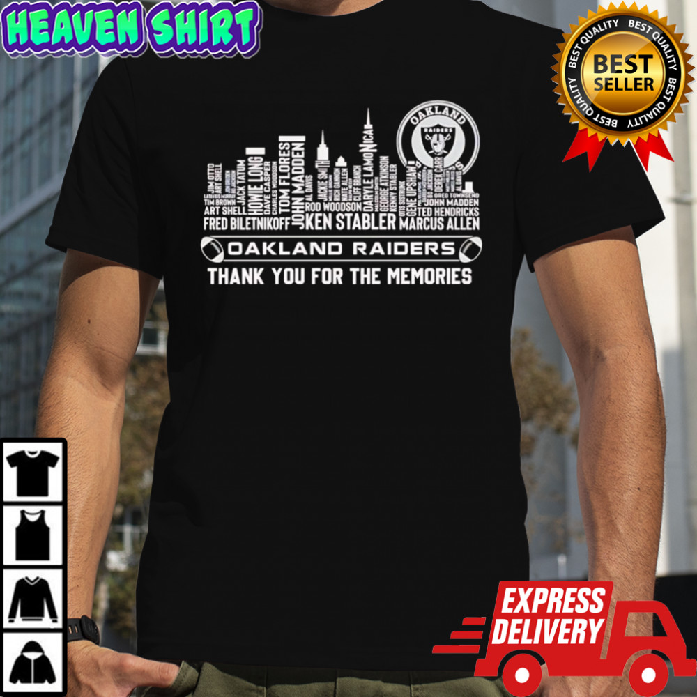 Skyline Name Oakland Raiders Thank You For The Memories Shirt