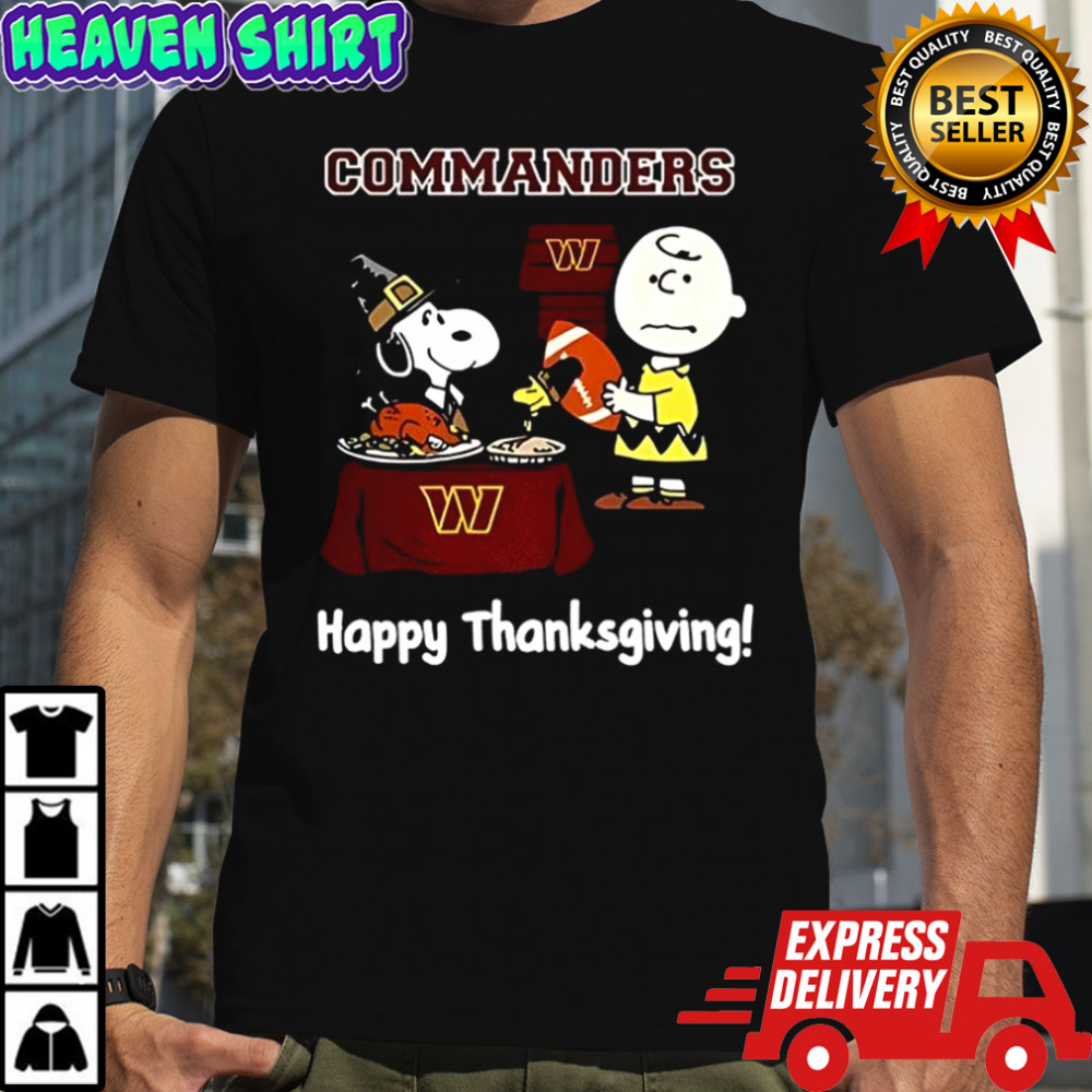 Snoopy and Charlie Brown X Washington Commanders football happy Thanksgiving shirt