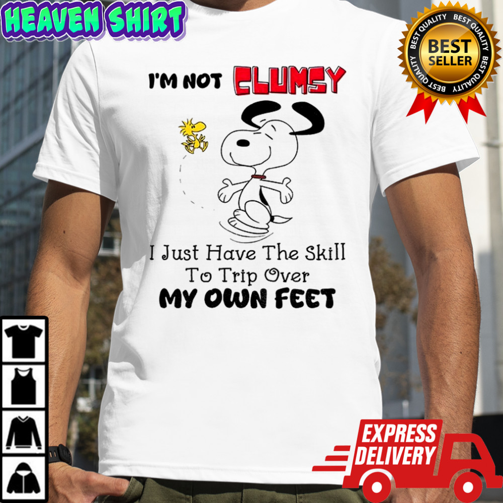 Snoopy and Woodstock I’m not clumsy I just have the skill to trip over my own feet shirt