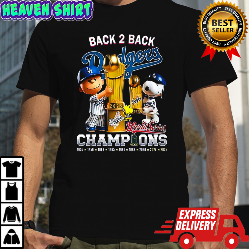Snoopy Back to back Los Angeles Dodgers 2025 World Series Champions signature shirt