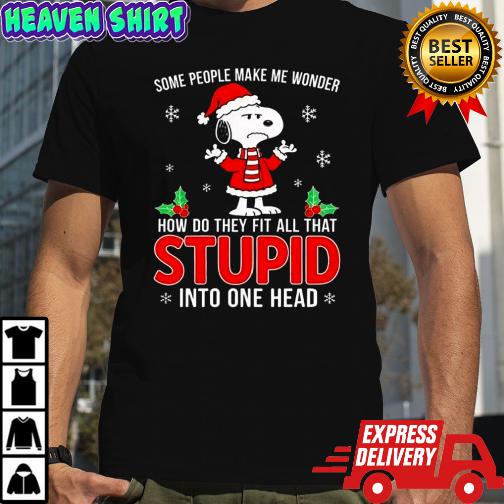 Snoopy some people make me wonder how do they fit all that stupid into one head shirt