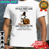 Snoopy the reason i’m old and wise is because god protected me shirt
