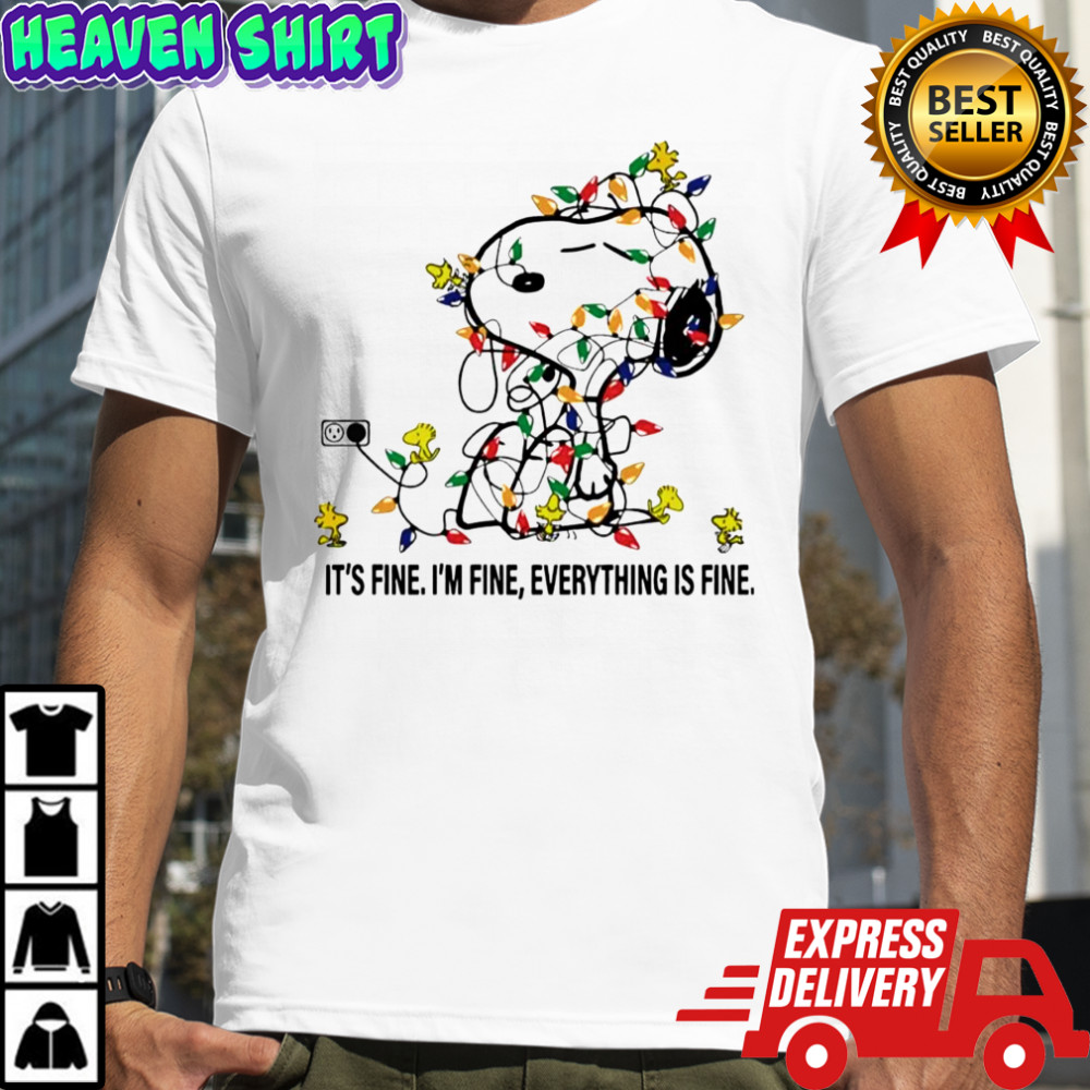 Snoopy Woodstock Christmas Lights It’s Fine I’m Fine Everything Is Fine shirt