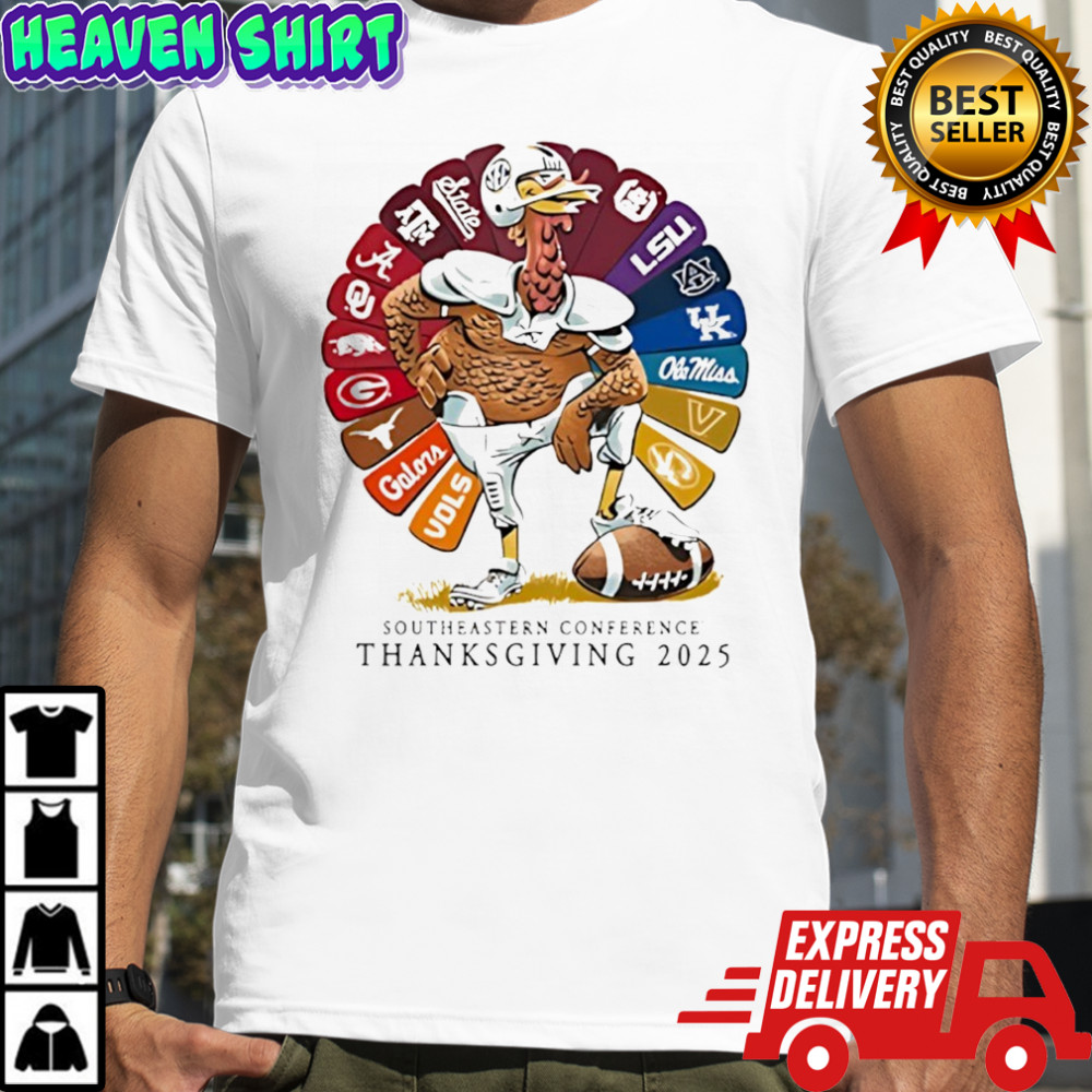 Southeastern Conference Thanksgiving 2025 turkey sport teams shirt