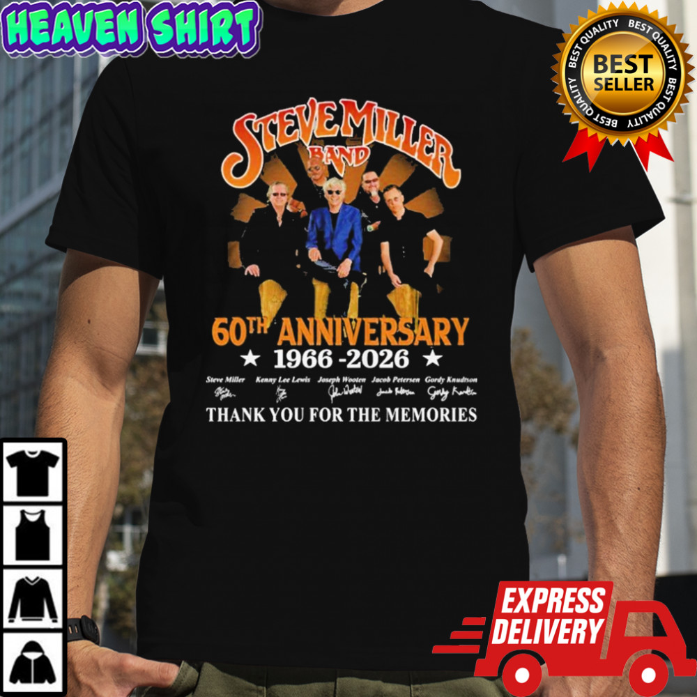 Steve Miller Band 60th Anniversary 1966–2026 Thank You For The Memories Signatures T-shirt