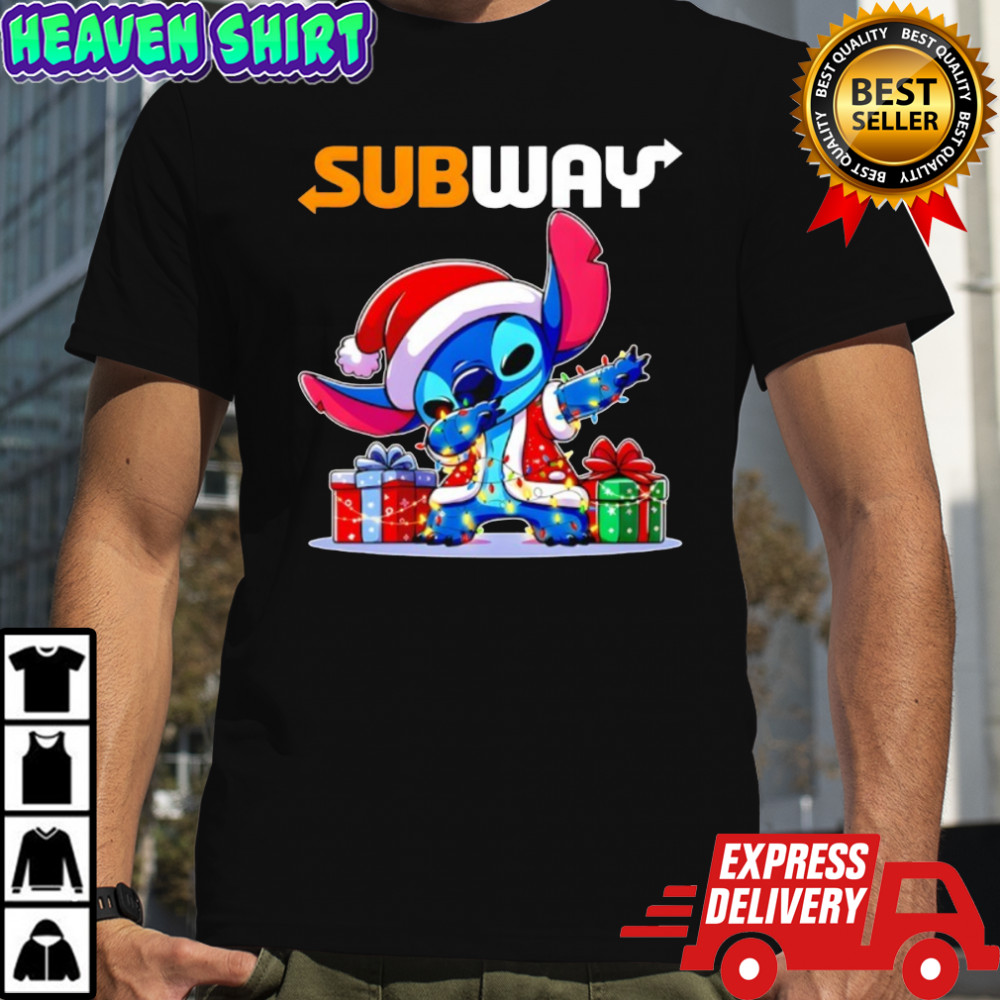 Stitch Lights Dabbing Christmas x Subway Shirt