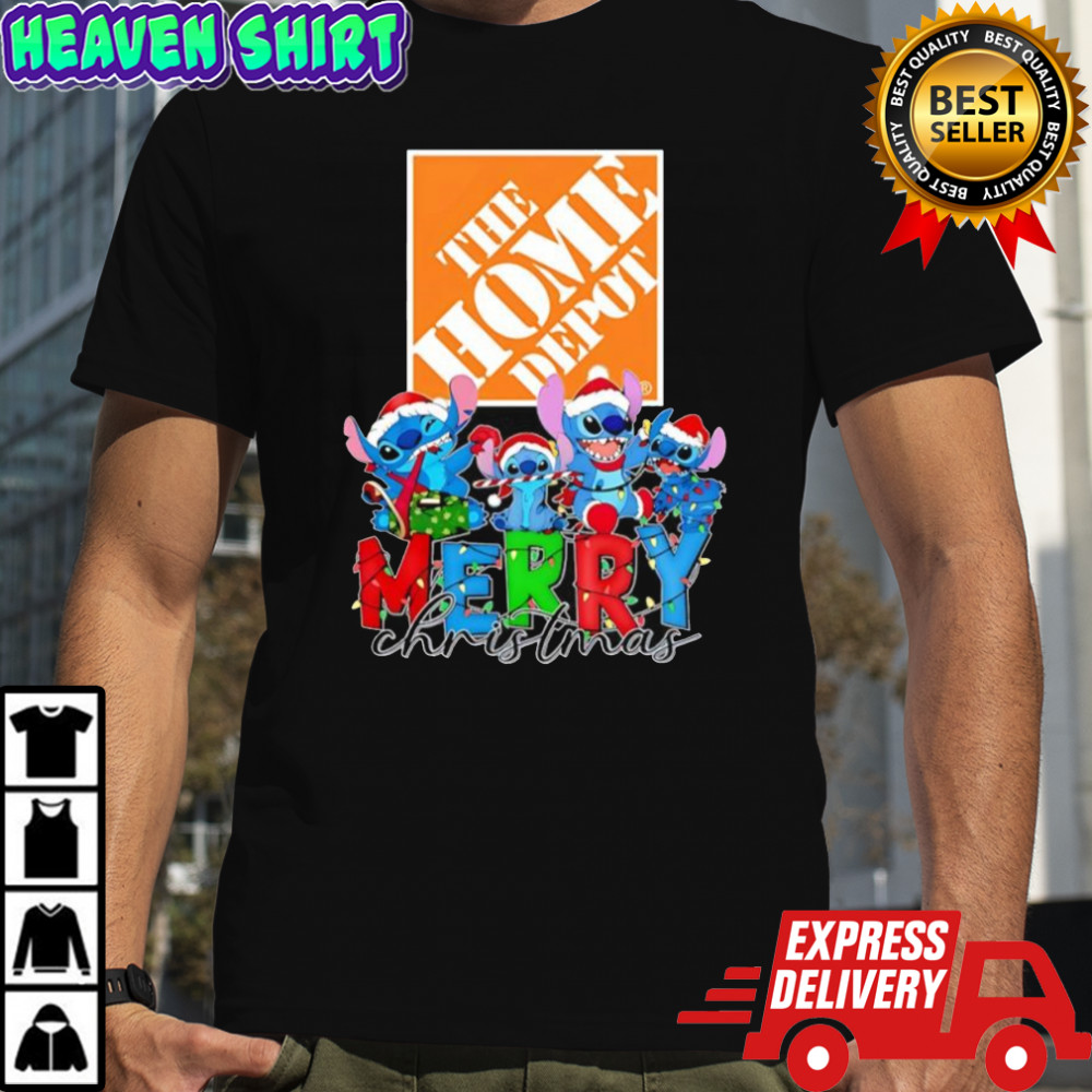 Stitch Merry Christmas x The Home Depot logo shirt