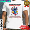 Stitch Santa Co-workers are like Christmas lights they hang together half of them don’t work Christmas shirt