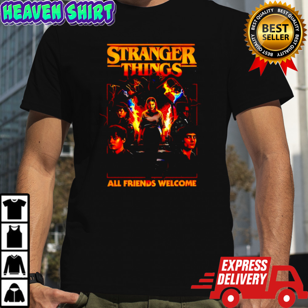 Stranger Things All Friends Welcome graphic shirt