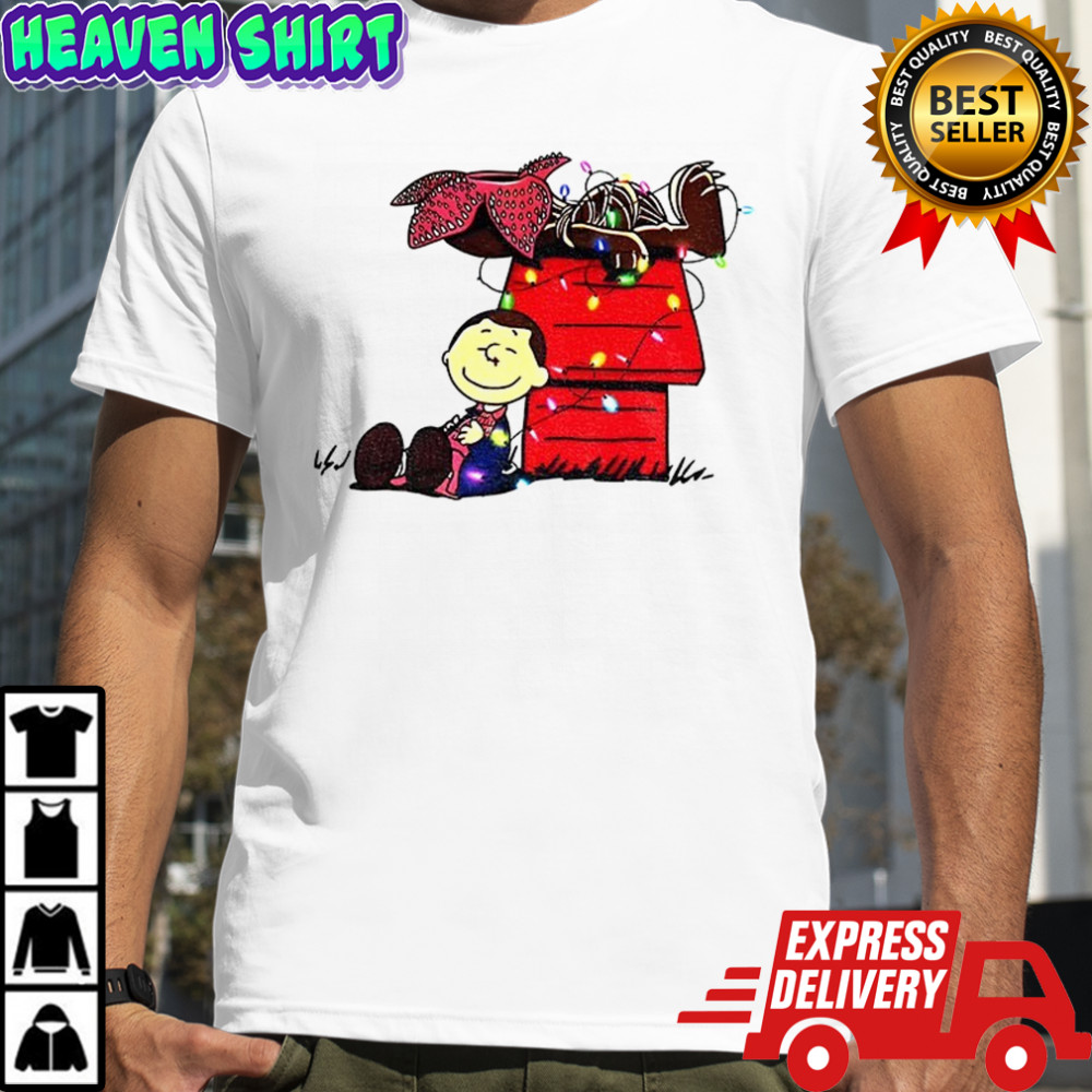 Stranger Things top x Charlie Brown Snoopy Peanuts house style shirt