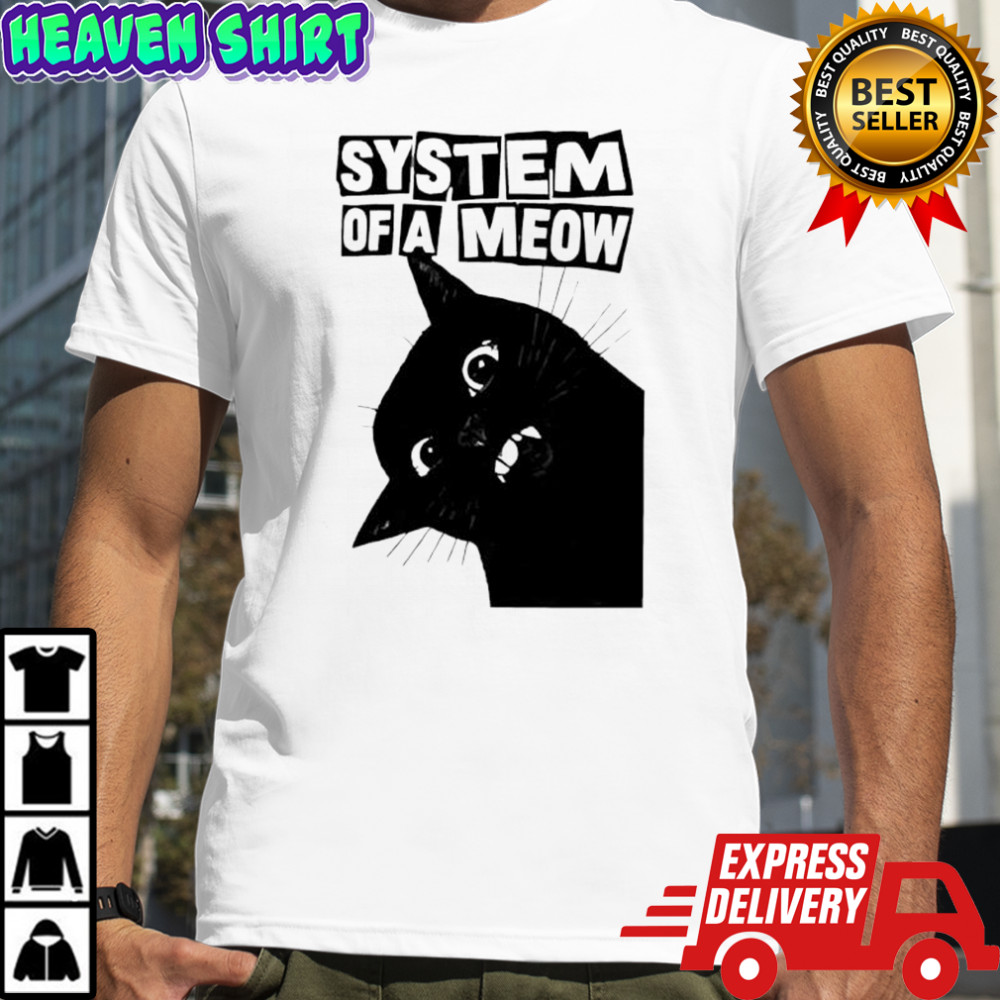 System of a meow black cat shirt
