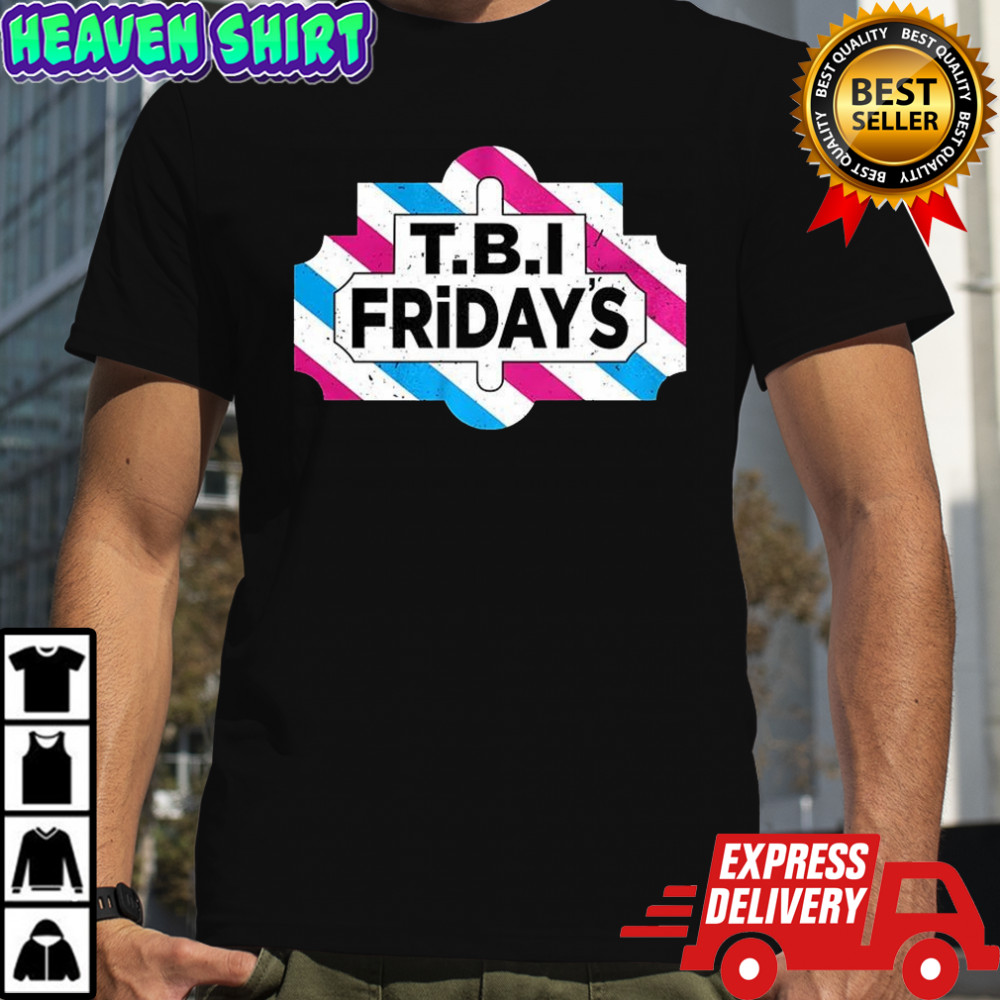 TBI friday transgender pride flag logo shirt