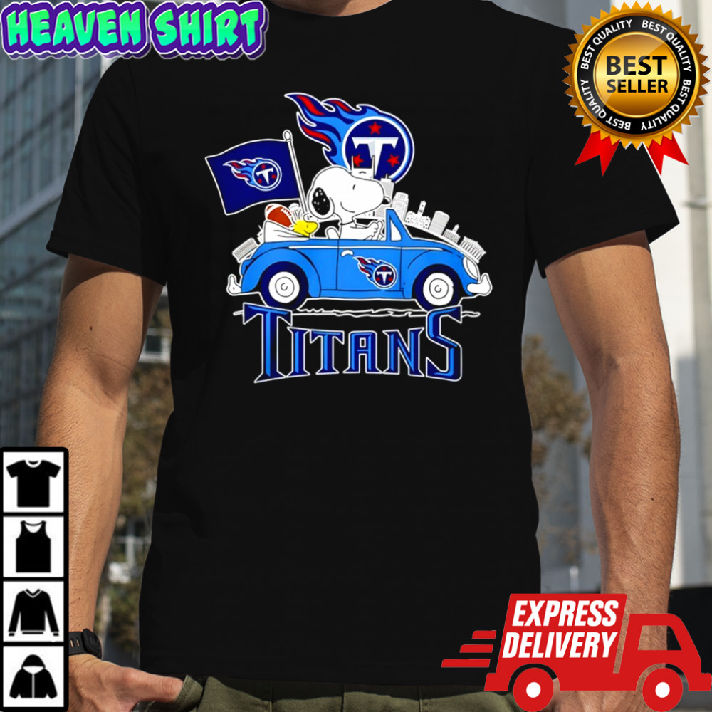 Tennessee Titans x Snoopy and Woodstock drive car shirt