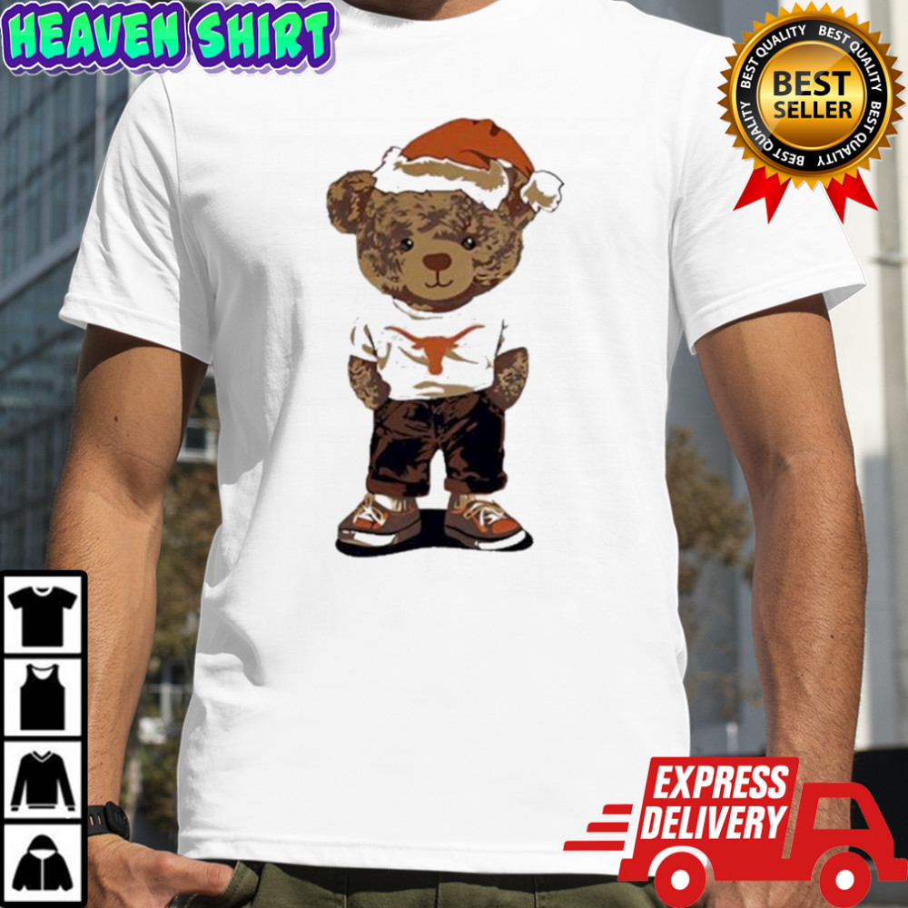 Texas Longhorns Santa Hat Bear Christmas T-Shirt