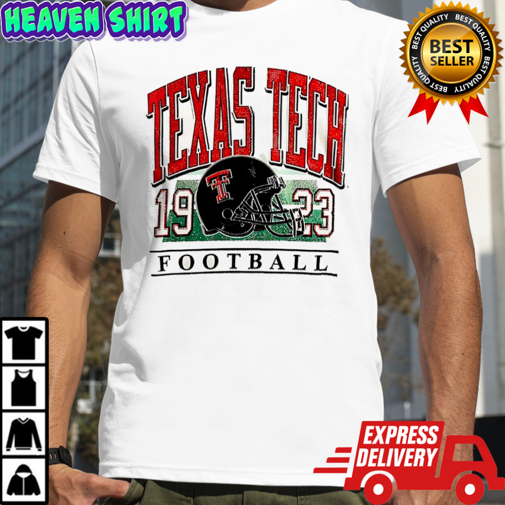 Texas Tech Red Raiders football est 1923 helmet on field shirt