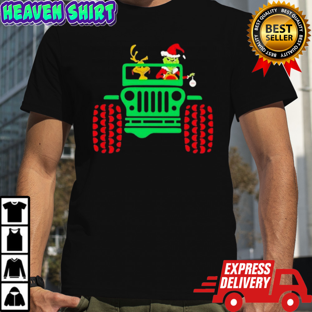 The Grinch And Reindeer Jeep Xmas Holiday Christmas T-shirt