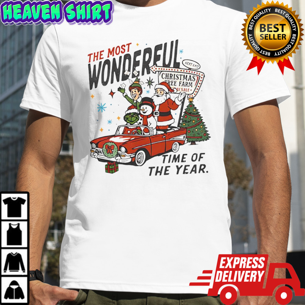 The Most Wonderful time of the year Christmas Tree Farm characters shirt