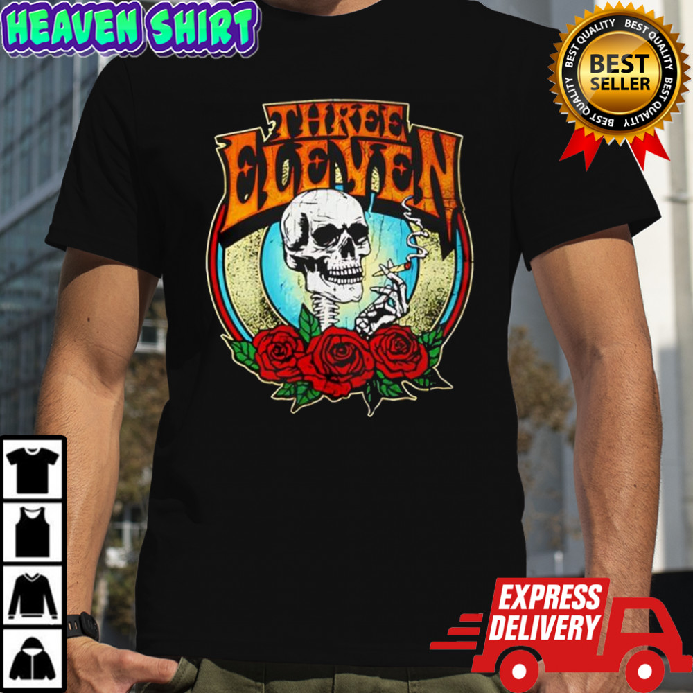 Three Eleven Smoking Skull Raglan Deadhead Forever graphic shirt