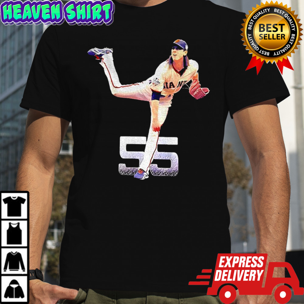 Tim Lincecum posing San Francisco Giants MLB Baseball Number 55 Portrait shirt