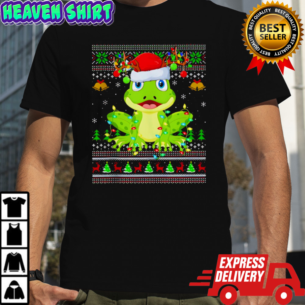 Top Frog Hat Santa Ugly Christmas shirt