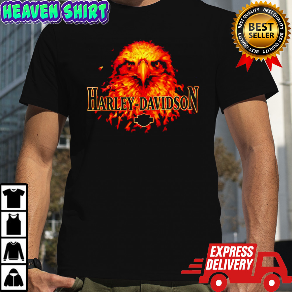 Top Harley Davidson Flaming Bald Eagle shirt