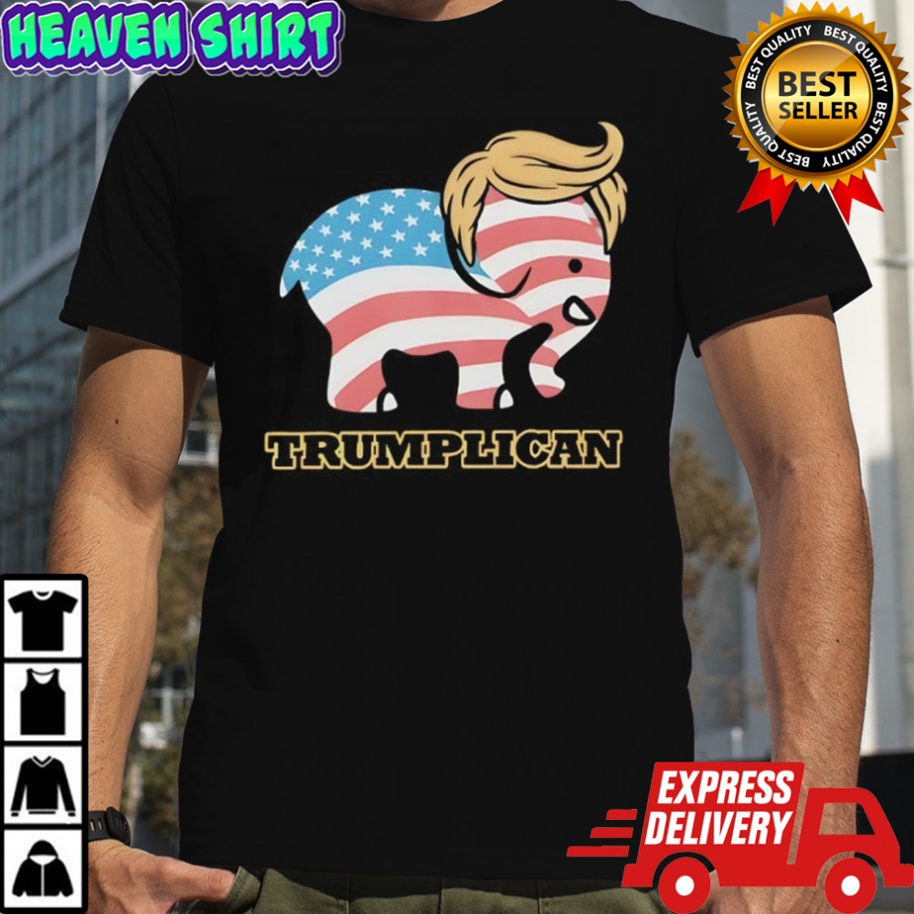 Trumplican American flag elephant logo shirt