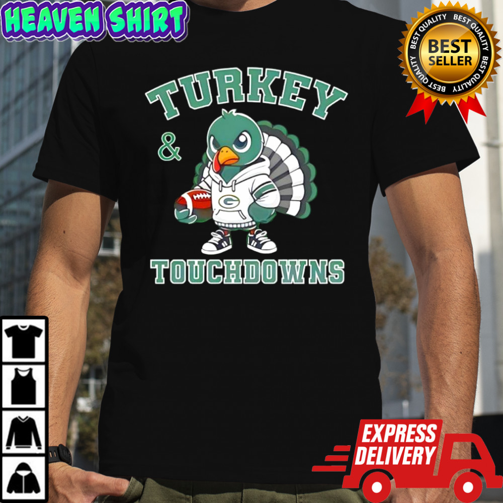 Turkey & Touchdowns Green Bay Packers Thanksgiving shirt