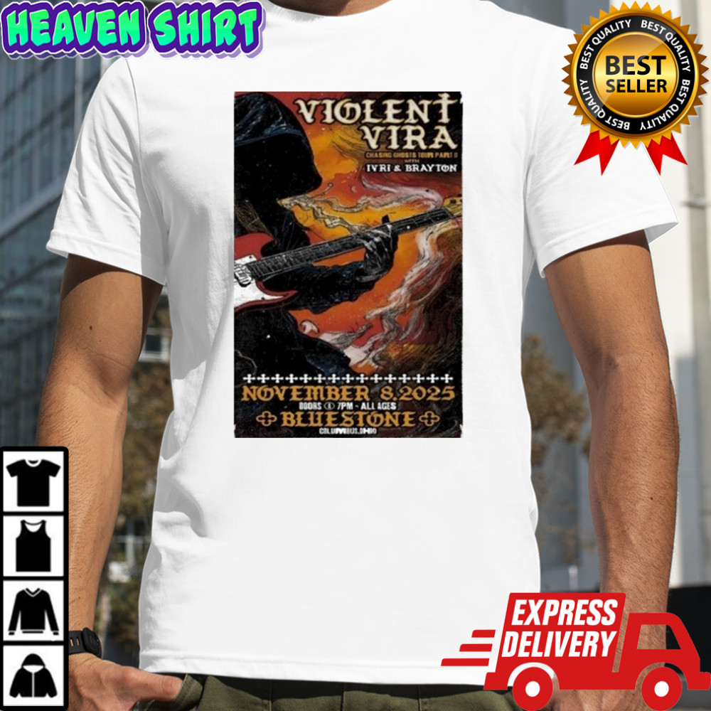 Violent Vira November 8 2025 The Bluestone in Columbus OH Guitar T-shirt