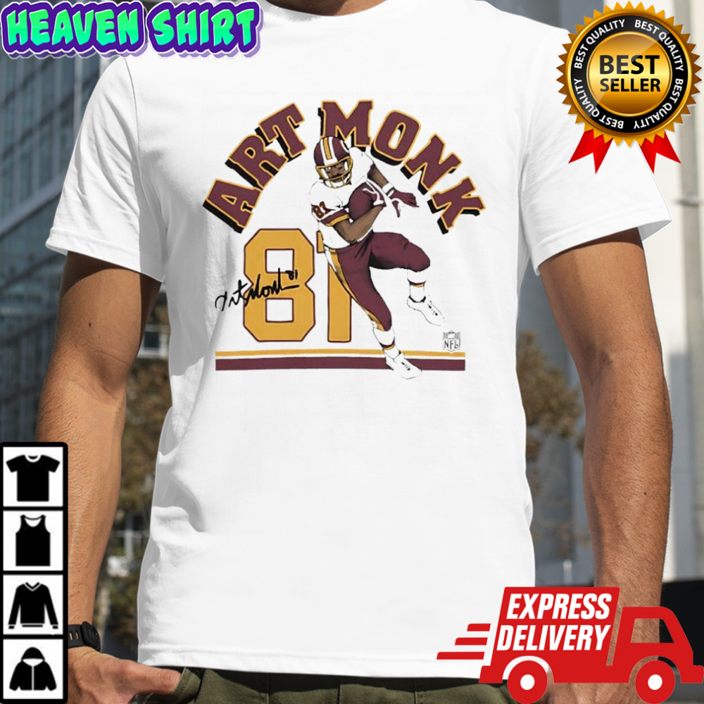 Washington Commanders Art Monk Retired Player signature graphic shirt