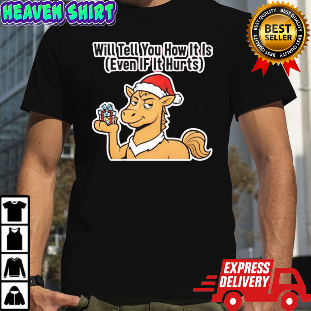 Will Tell You How It Is Even If It Hurts Horse Santa hat shirt